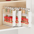 SpaceAid Bamboo Pull Out Spice Rack Organizer for Cabinet, Heavy Duty Slide Out Seasoning Kitchen Pantry Sliding Vertical Organization, 7.6" Wide, 3 Drawers(2" Wide), 2-Tier, White by SpaceAid