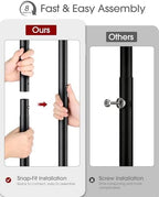 Sakugi Double Rod Clothes Rack Mesh Shelf & Hooks, 28.7x16.5x59.1, Black - Image 5
