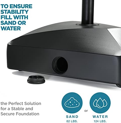Maple99 Heavy Duty Umbrella Base with Wheels, Fillable Windproof Pole Holder, 125 lbs - Image 6
