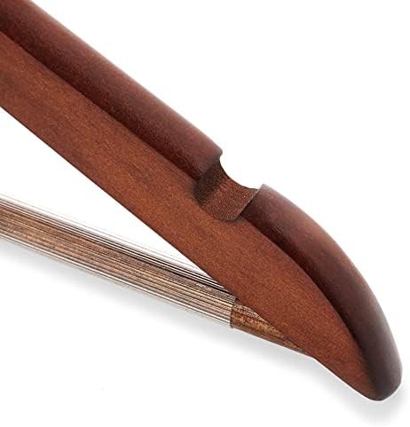 Casafield - 40 Walnut Wooden Suit Hangers - Premium Lotus Wood with Notches & Chrome Swivel Hook for Dress Clothes, Coats, Jackets, Pants, Shirts, Skirts - Image 3