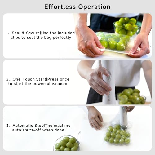 Mehomeli Compact Vacuum Sealer Set with 3 Glass Containers and 30 Bags - Image 7