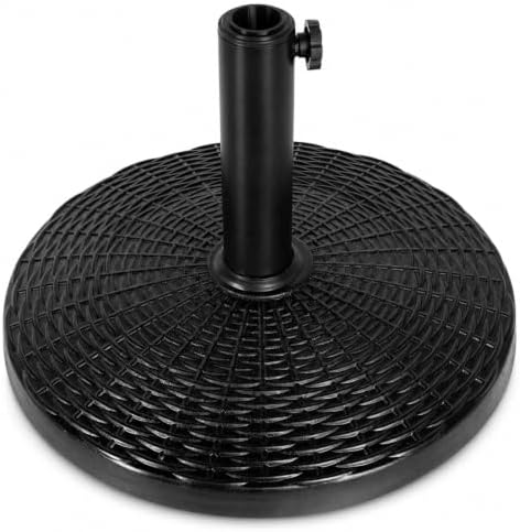 22 Lbs 17.72 Inch Round Umbrella Stand, Heavy Duty Weighted Base for Outdoor Market Parasols, Stable Holder for Patio Deck Lawn Garden Poolside, Black by Unknown