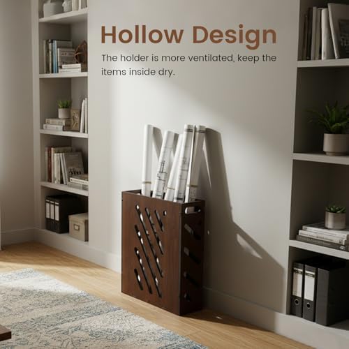 Faux Wood Umbrella Stand for Entryway, Free Standing Indoor Holder - Image 4