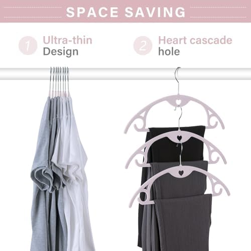 Velvet Hangers Felt Clothes Hangers 50 Pack Pink Multi - Image 5