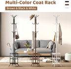 Coat Rack Freestanding with Umbrella Stand Coat Rack Stand with 12 Hooks Metal Coat Tree Coat and Hat Hanger Jacket Entryway(Black) - Image 5