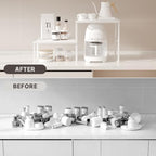 Kitchen Counter Oganizer Stackable Spice Rack for Countertop Kitchen Countertop Organizer Heavy Duty Kitchen Counter Shelf Metal Spicy Shelf for Countertop (2 Pack, White) - Image 5