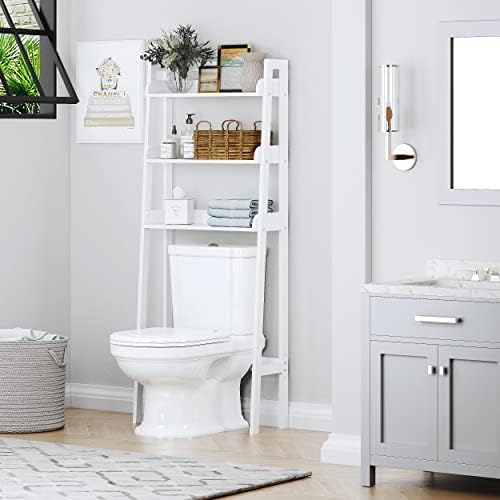 UTEX Over The Toilet Storage Shelf, 3-Tier Bathroom Organizer, White - Image 5
