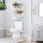 UTEX Over The Toilet Storage Shelf, 3-Tier Bathroom Organizer, White - Image 5