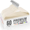 HOUSE DAY Ivory Velvet Hangers 60 Pack, Premium Non Slip Clothes Hanger by HOUSEDAY