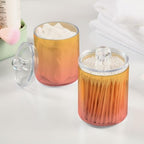 4 Pack Qtip Holder Dispenser with Lids,Orange Gradient Storage Containers,Bathroom Canisters Organizer for Cotton Ball,Cotton Swab,Cotton Round Pads,Floss 21214696 - Image 4