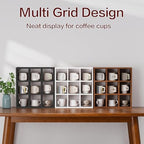 Helsin 9 Grid Vintage Coffee Mug Display Rack, 16inch Wall Mounted Wooden Curio Shadow Box Shelf, Cup Floating Shelves Display and Organizer (Black) - Image 6