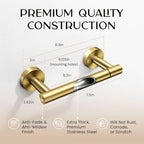 Day Moon™ - Toilet Paper Holder - Modern Roll Holder for Bathroom - 2 Pack - Wall Mount, Gold - Image 2