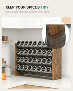 Spice Rack Organizer with 32 Glass Jars, for Cabinet Wall Mount Countertop - Image 3