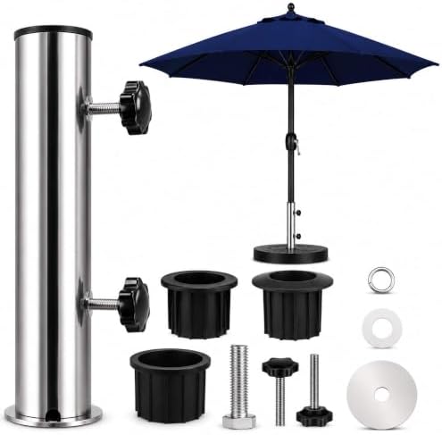 Universal Umbrella Base Replacement Tube, Heavy Duty, Silver by VOOMIKON