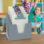 Acrimet 5 Section Incline File Sorter Organizer, Desktop Mail Holder Silver - Image 6