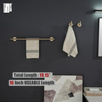 JQK Double Towel Bar Champagne Bronze, 19 Inch 304 Stainless Steel Thicken 0.8mm Towel Rack Bathroom, Towel Holder Wall Mount, Useable Length 16 Inch, TB100L16-CB - Image 3