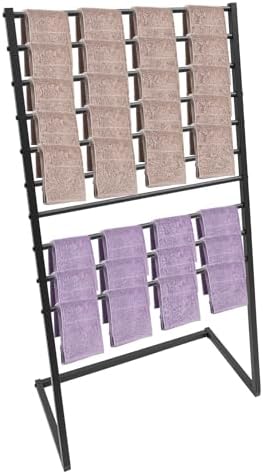 Metal Scarf Display Stand, 10 Tier Scarf Holder Organizer Belt Shawl Hijab Organizer,Freestanding Scarf Display Rack Pants Rack for Commercial Clothing Retail (Black) by Unknown