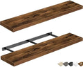 QEEIG Long Floating Shelves for Wall (Brown, Set of 2, 35.4") by QEEIG
