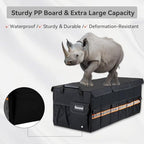 Car Trunk Organizer with Lid,Collapsible Car Storage Organizer with Multi Compartments and Securing Straps for SUV,Sedan,Jeep-Black - Image 2
