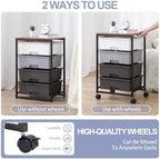 SYKIARIOL Rolling Cart with Drawers, 4-Drawer Utility Cart, Light Grey - Image 5
