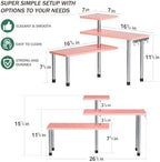 ZHWS Bathroom Counter Organizer Corner Shelf – Bathroom Organization Bamboo 3 Tier Spice Rack Makeup Organizer Bookshelf Space Saving Rack Kitchen Office Living Room (Pink) - Image 2
