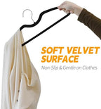 30 Pack Velvet Hangers, Short Neck Non Slip Slim Hangers with 360° Swivel Hook, Space Saving Clothes Hangers for Shirts, Dresses, Sweaters, Black - Image 3