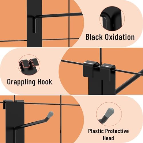 HUHOLE 60 Pack Black Gridwall Hooks, 2", 4", 6" Inch Display Hangers - Image 4