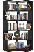 Armocity Corner Book Shelf, 6-Shelf L Shaped Corner Bookshelf with Baffle by Armocity