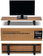 ULTRARM Moodular Wooden Monitor Stand Desk Organizer, Standard 33.4" Walnut by ULTRARM