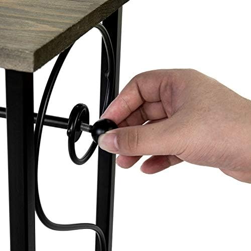 MyGift Toilet Paper Holder Stand with Magazine Rack, Gray Wood Shelf - Image 6