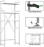 Huhote Over The Toilet Storage Rack with 3-Tier Bathroom Shelves, Space Saver Toilet Shelf, Bathroom Storage Organizer with Hooks for Over Toilet Storage and Bathroom Shelf (White Faux Marble) - Image 3
