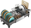 Large Expandable Dish Drying Rack, Dish Racks for Kitchen Counter, Space Saving & Rust Resistant Dish Drainer with Removable Drainboard & Utensil Holder, Adjustable Length 16.4 to 24.4 Inches by FoxHive