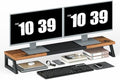HOOBRO Dual Monitor Stand Riser, 39 Inch Large Computer Monitor Stand for 2 Monitors, Computer Monitor Riser, Desk Shelf Organizer for Office Desk, Accessories, Rustic Brown and Black BF121CJ01 by HOOBRO