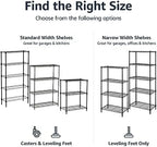 Amazon Basics 4-Shelf Adjustable Heavy Duty Steel Wire Rack Storage Shelving, Sturdy Garage Shelving, 350 lbs Capacity Per Shelf, Easy No-Tool Assembly, 36" x 14" x 54", Black - Image 4