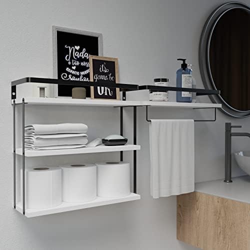 RICHER HOUSE Floating Shelves Bathroom, Wall Mounted Shelf Over Toilet - Image 4