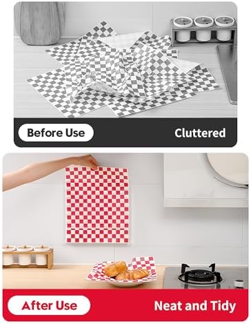 Wall-Mounted Parchment Paper Sheets Holder, Wax Paper & Deli Wraps Organizer for 10×10in/12×12in, Clear Acrylic Dispenser with Screws & Tapes for Kitchen & Bakery, Holds 100–200 Sheets - Image 3