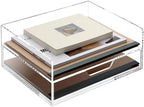 SANRUI Acrylic Desk Organize with Drawer, Stackable File Organizer, 2-Tier by SANRUI