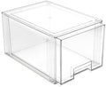 BINO | Stackable Storage Drawers, Tall Large - Clear | THE CRATE COLLECTION | Storage Bins With Drawers | Bathroom Organizers | Under Sink Organizer | Vanity Cabinet Home Organization by BINO