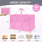 TICONN 8 Pack Extra Large Moving Bags Heavy Duty with Zippers & Carrying Handles, Durable Storage Bags Moving Boxes for Closet Organizers and Storage (8 Pack, Pink) - Image 5