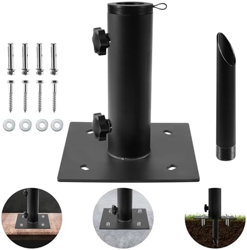 Bolt on Umbrella Base, In Ground Umbrella Stand for Lawn Concrete Mount by Lalafancy
