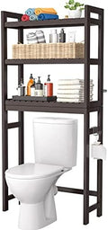 Homykic Over The Toilet Storage, 3-Tier Bamboo Bathroom Shelf, Espresso by Homykic
