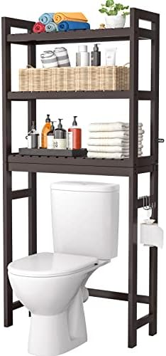 Homykic Over The Toilet Storage, 3-Tier Bamboo Bathroom Shelf, Espresso by Homykic