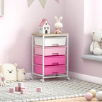 SYKIARIOL Rolling Cart with Drawers, 4-Drawer Utility Cart, Pink - Image 2