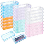 Gueevin 24 Pcs Pencil Box Clear Plastic Pencil Case, Macaron by Gueevin