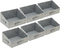 6 Pack Closet Storage Bins for Shelves, Shelf Baskets for Organization, Closet Organizers and Storage, Trapezoid Storage Bin Closet Shelf Organizer for Clothes,Toy,Towel,Book,Baby Clothing (6PC-Gray) by Fordonral