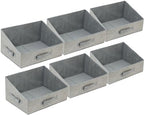 6 Pack Closet Storage Bins for Shelves, Shelf Baskets for Organization, Closet Organizers and Storage, Trapezoid Storage Bin Closet Shelf Organizer for Clothes,Toy,Towel,Book,Baby Clothing (6PC-Gray) by Fordonral