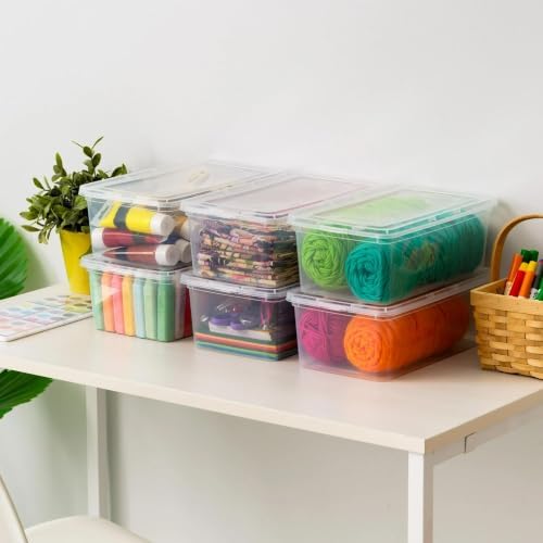 5 Qt Stackable Plastic Storage Bins with Lids 20 Pack Clear Plastic Storage Containers Durable Nestable Containers - Image 4