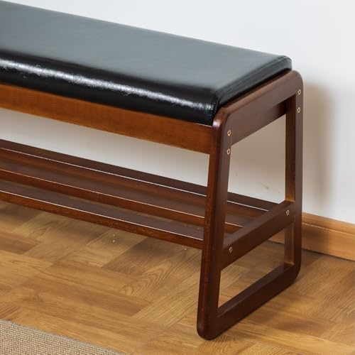 SOBIBO Solid Wood Shoe Rack Bench with Flip-Top Storage, Black, 39.4" - Image 5