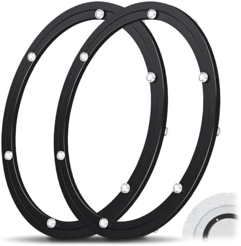 Lazy Susan Hardware Turntable Bearing Large, Black, 16 in Heavy Duty, 2 Pcs by Lounsweer