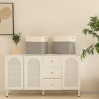OIAHOMY 2 PACK Tall Storage baskets 55L Blanket Basket Living Room Grey - Image 5
